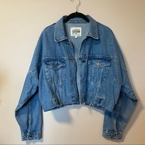 Zara cropped oversized denim jacket